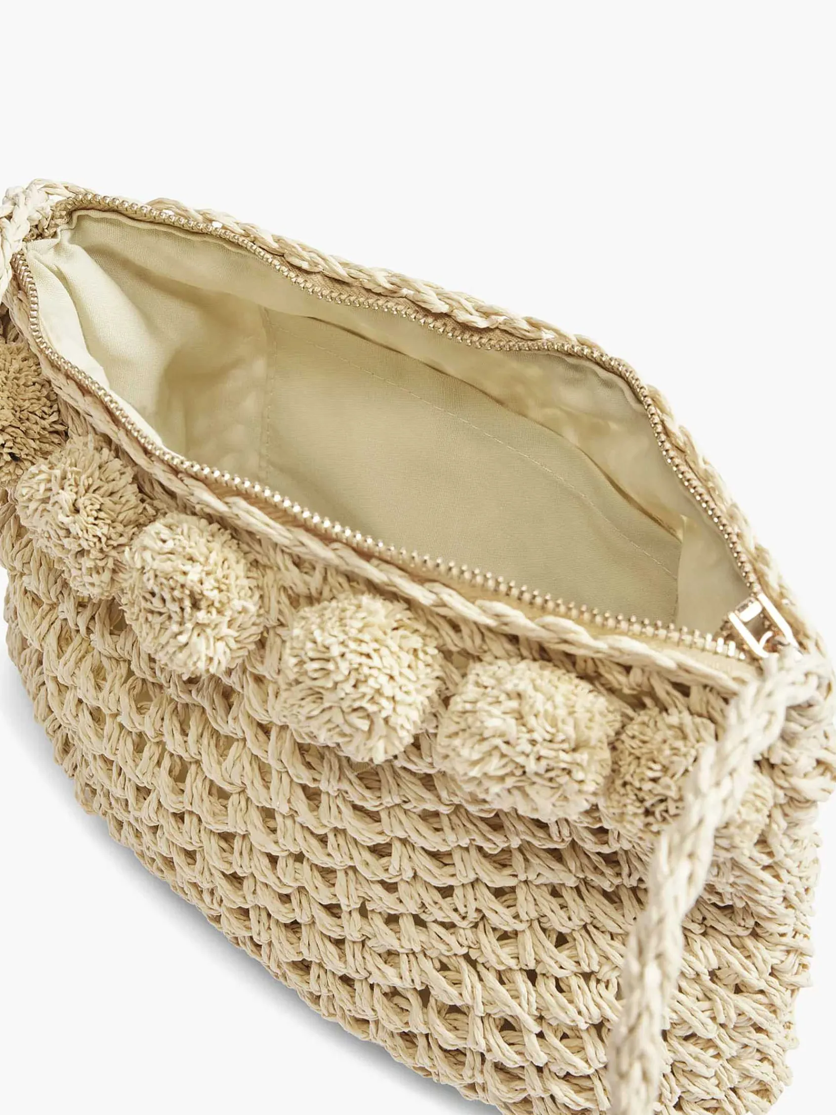 Online Exclusive Accessoires|Graceland Beige Rieten Schoudertas