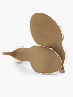 Hoge Hakken|Graceland Beige Sandalette Steentjes