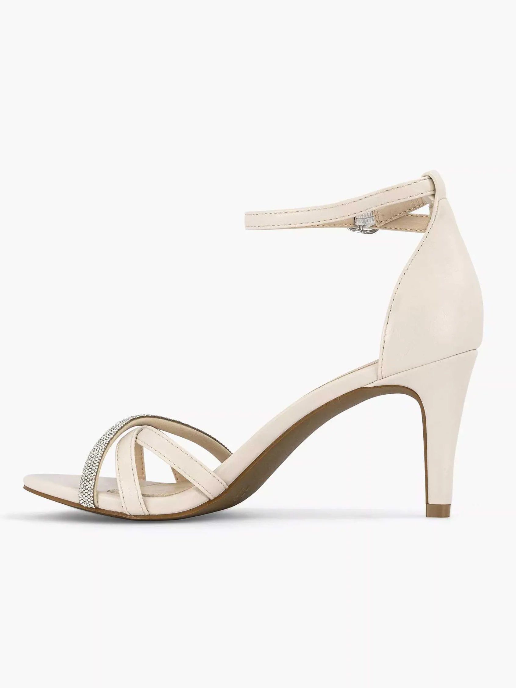 Hoge Hakken|Graceland Beige Sandalette Steentjes