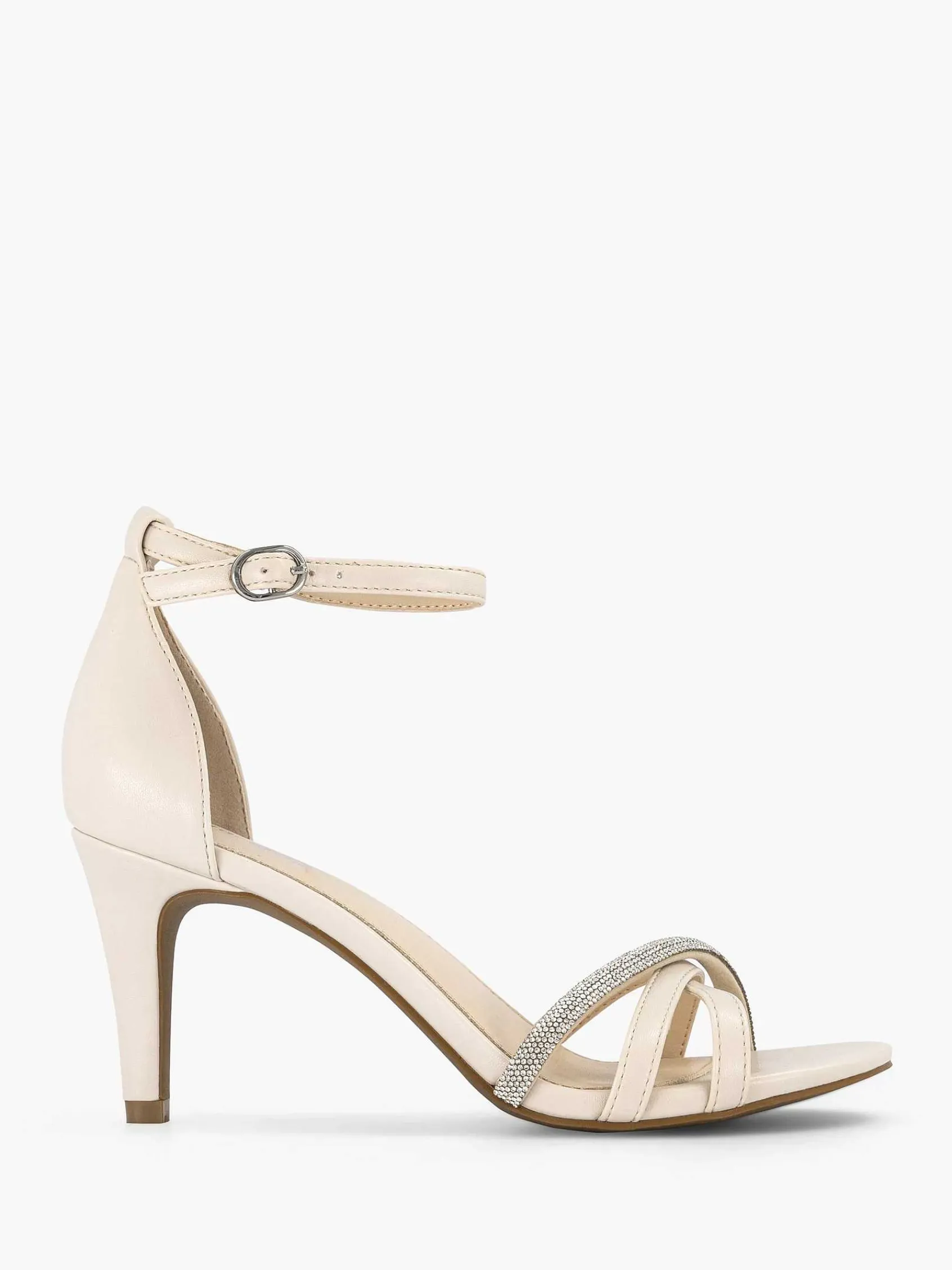 Hoge Hakken|Graceland Beige Sandalette Steentjes