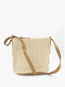 Online Exclusive Accessoires|Graceland Beige Schoudertas Gevlochten