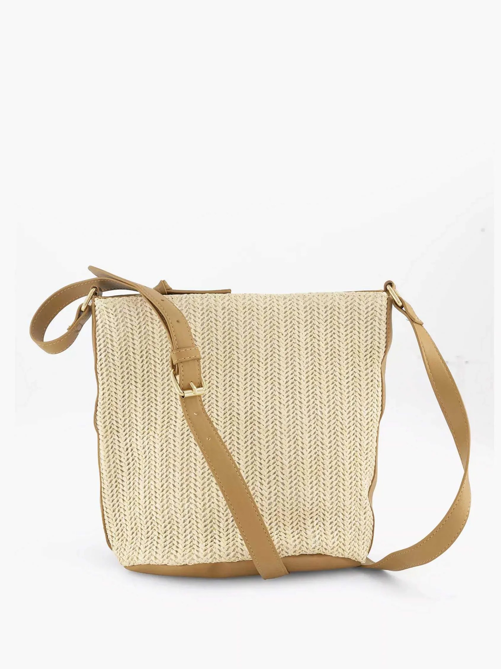 Online Exclusive Accessoires|Graceland Beige Schoudertas Gevlochten