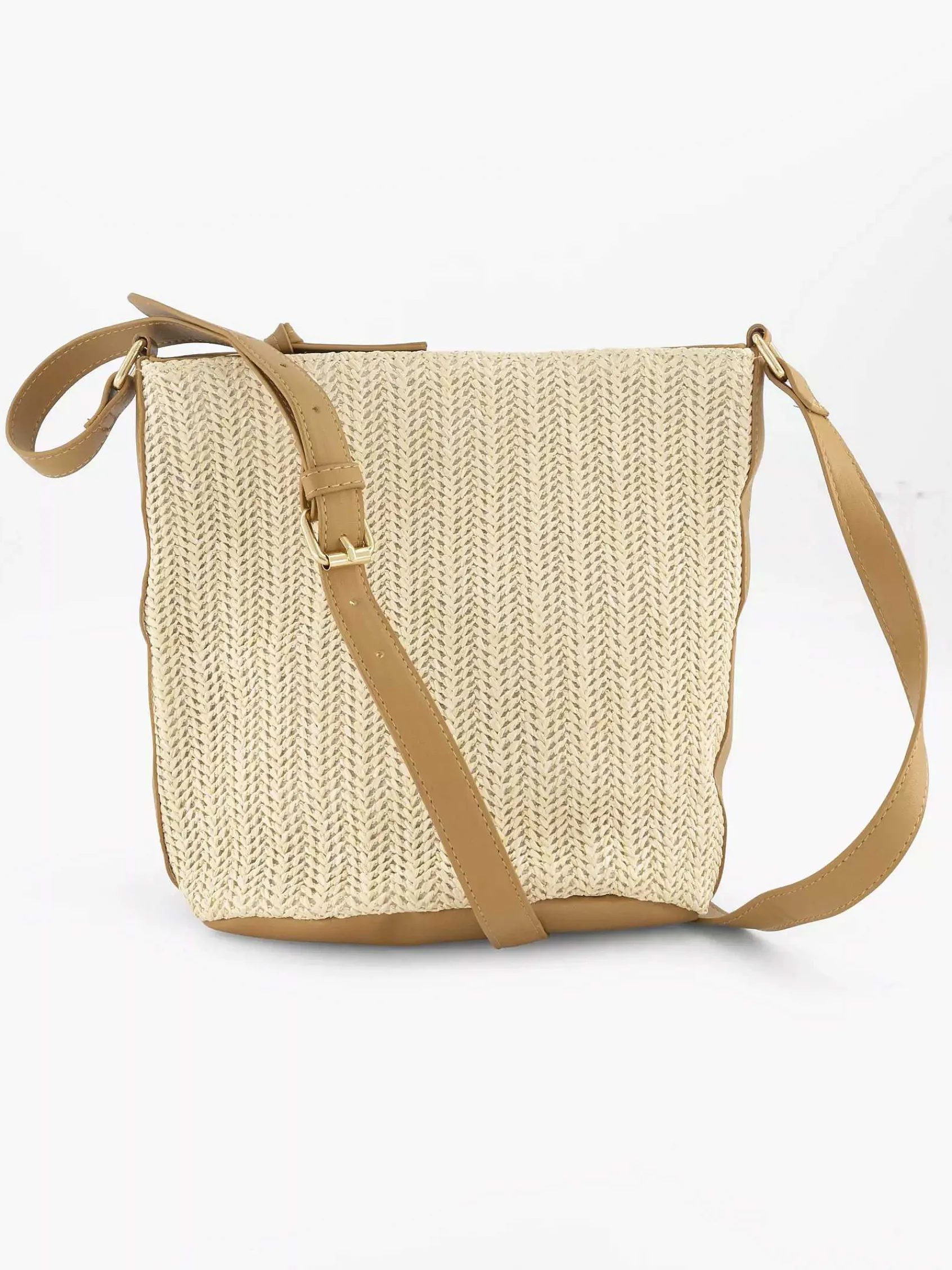 Online Exclusive Accessoires|Graceland Beige Schoudertas Gevlochten