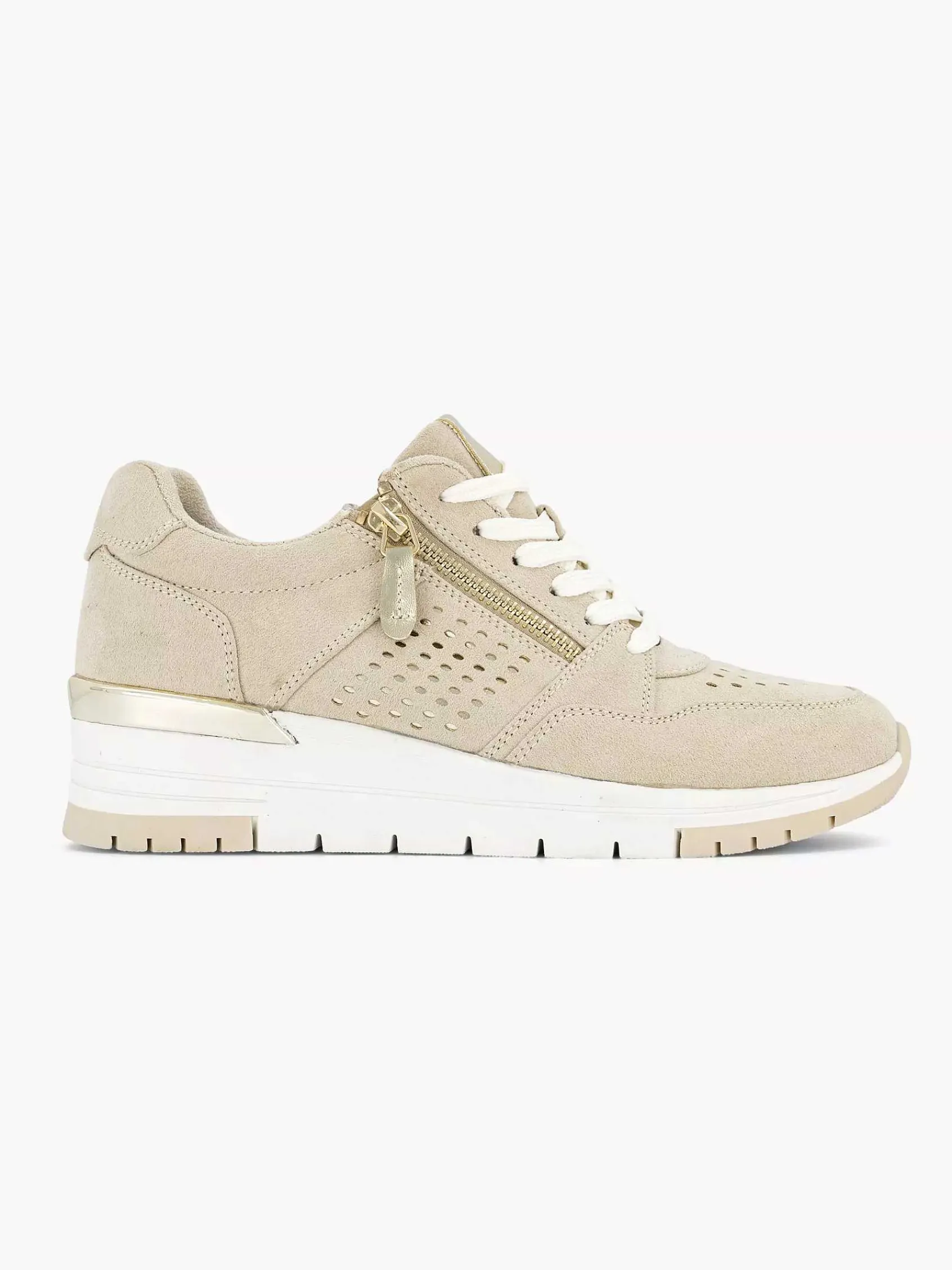 Comfort Schoenen|Easy Street Beige Sneaker Sleehak