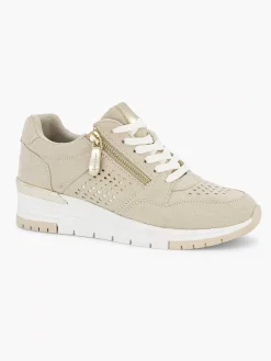 Comfort Schoenen|Easy Street Beige Sneaker Sleehak