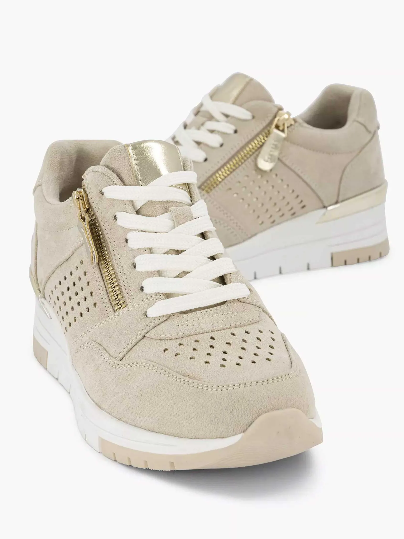 Comfort Schoenen|Easy Street Beige Sneaker Sleehak