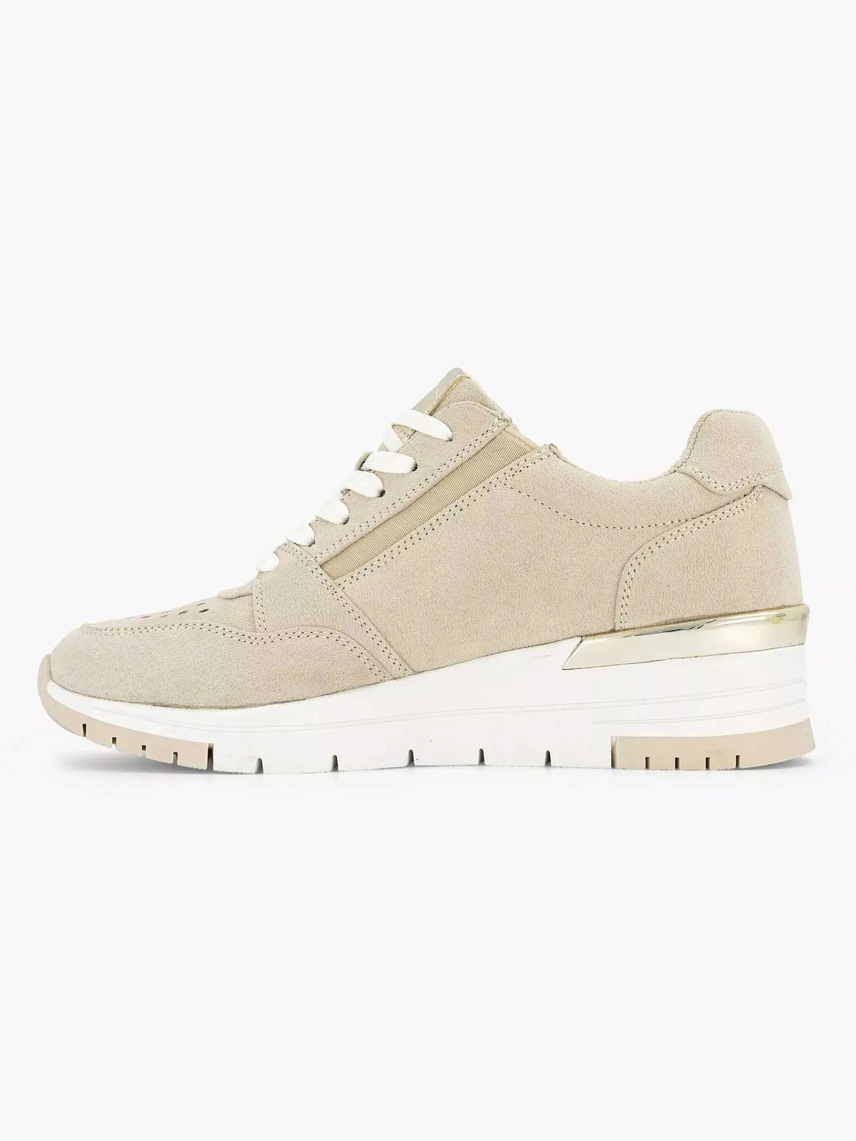 Comfort Schoenen|Easy Street Beige Sneaker Sleehak