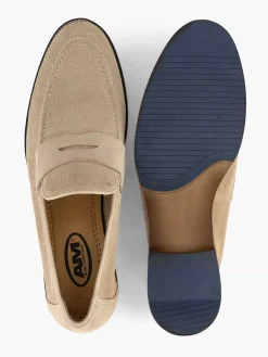 Geklede Schoenen|AM SHOE Beige Suede Instapper