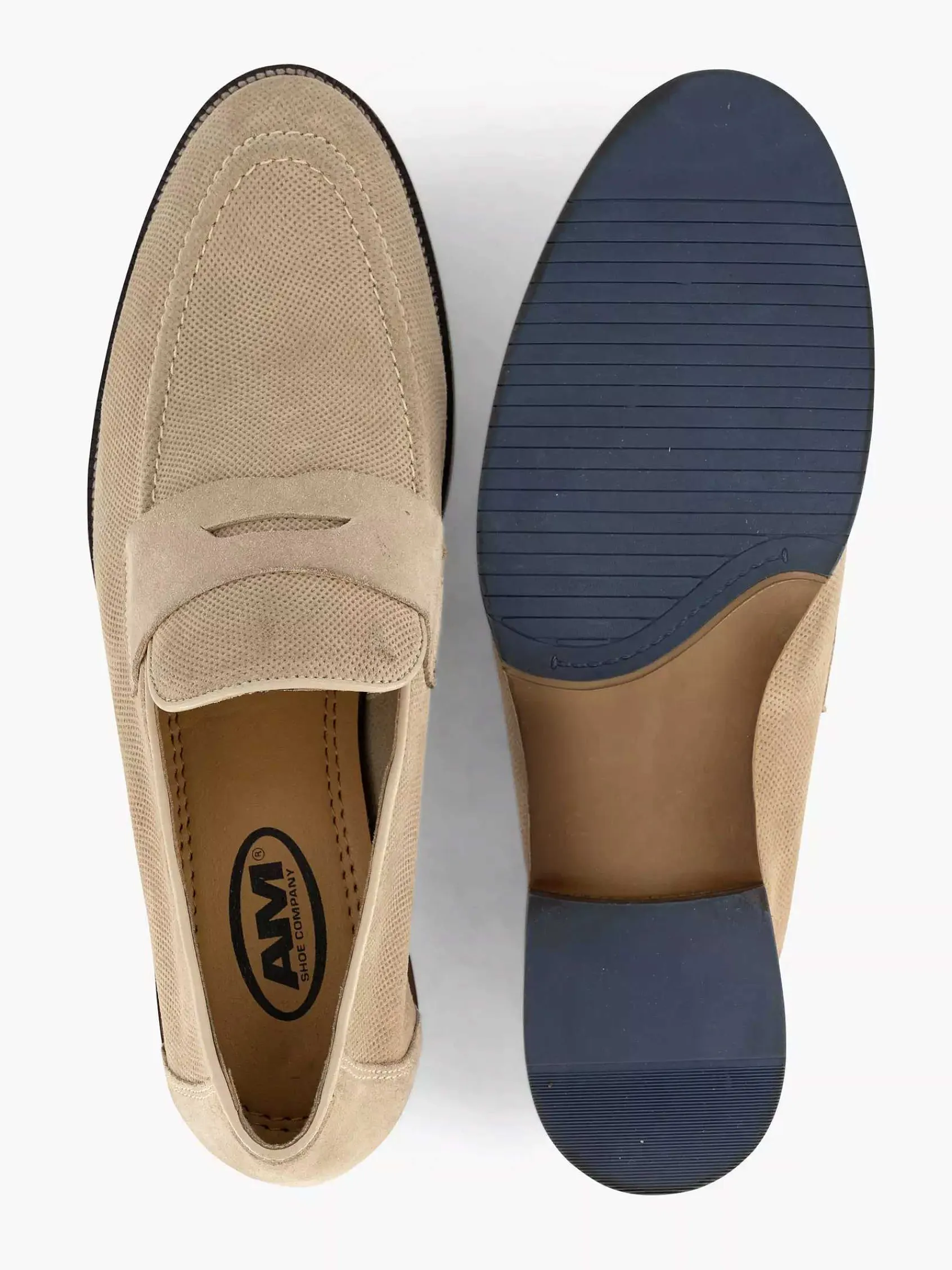 Geklede Schoenen|AM SHOE Beige Suede Instapper