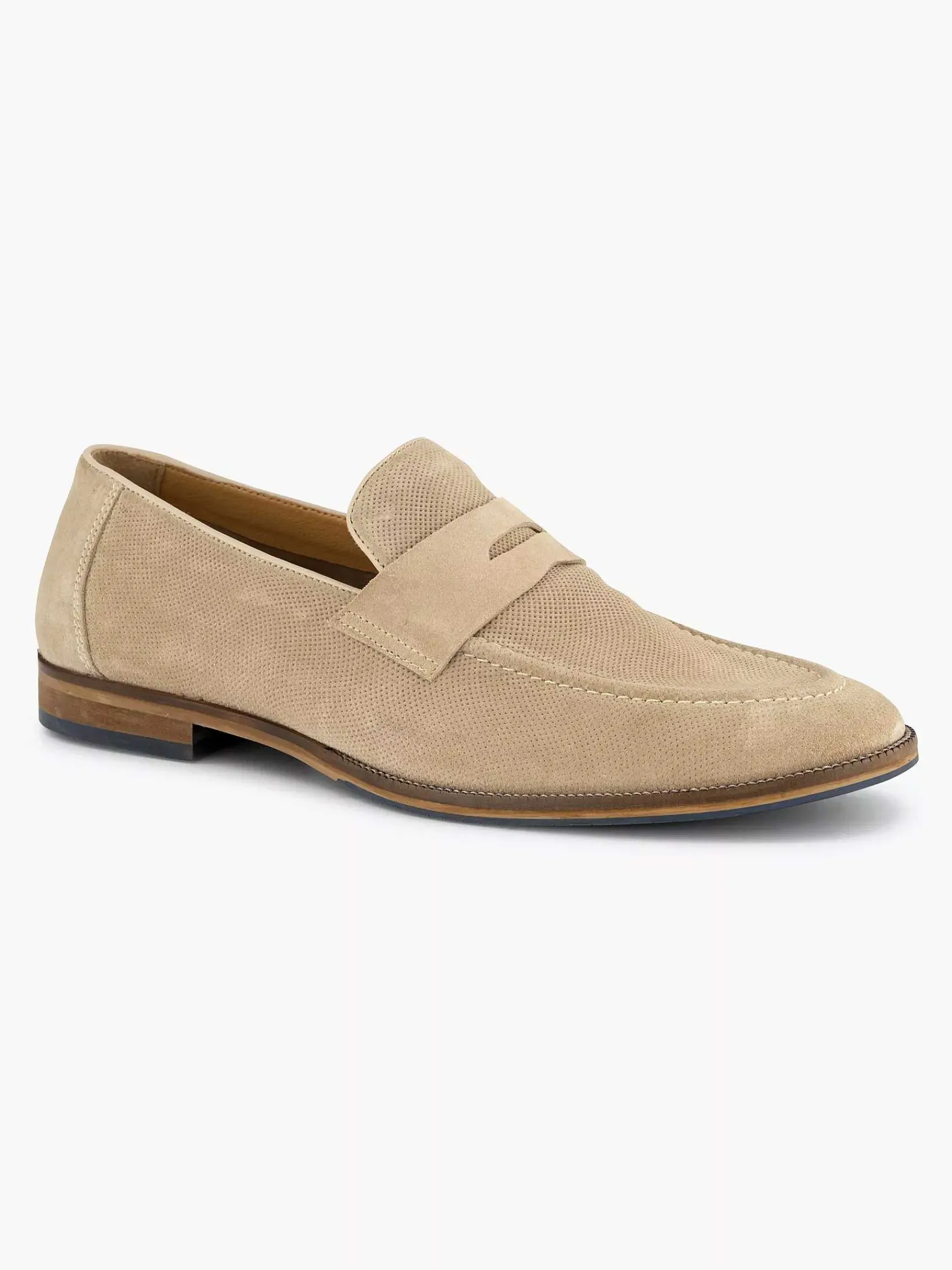 Geklede Schoenen|AM SHOE Beige Suede Instapper