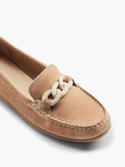 Instappers|5th Avenue Beige Suede Instapper Sierketting
