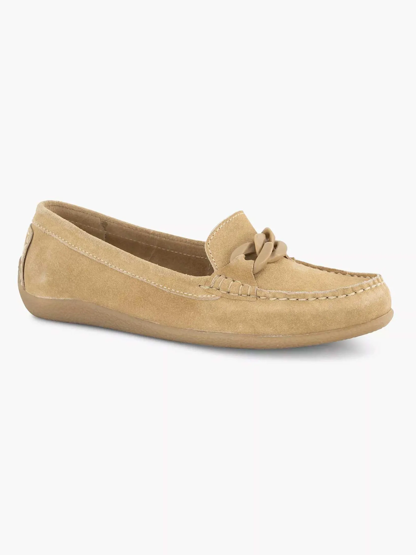Instappers|5th Avenue Beige Suede Instapper Sierketting