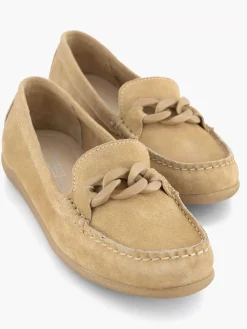 Instappers|5th Avenue Beige Suede Instapper Sierketting