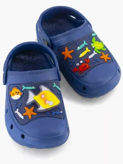 Babyschoenen|Blue Fin Blauwe Clog Lichtjes