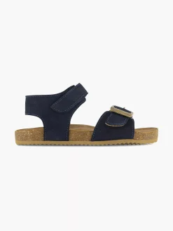 Jongensschoenen|Vty Blauwe Leren Sandaal Klittenband