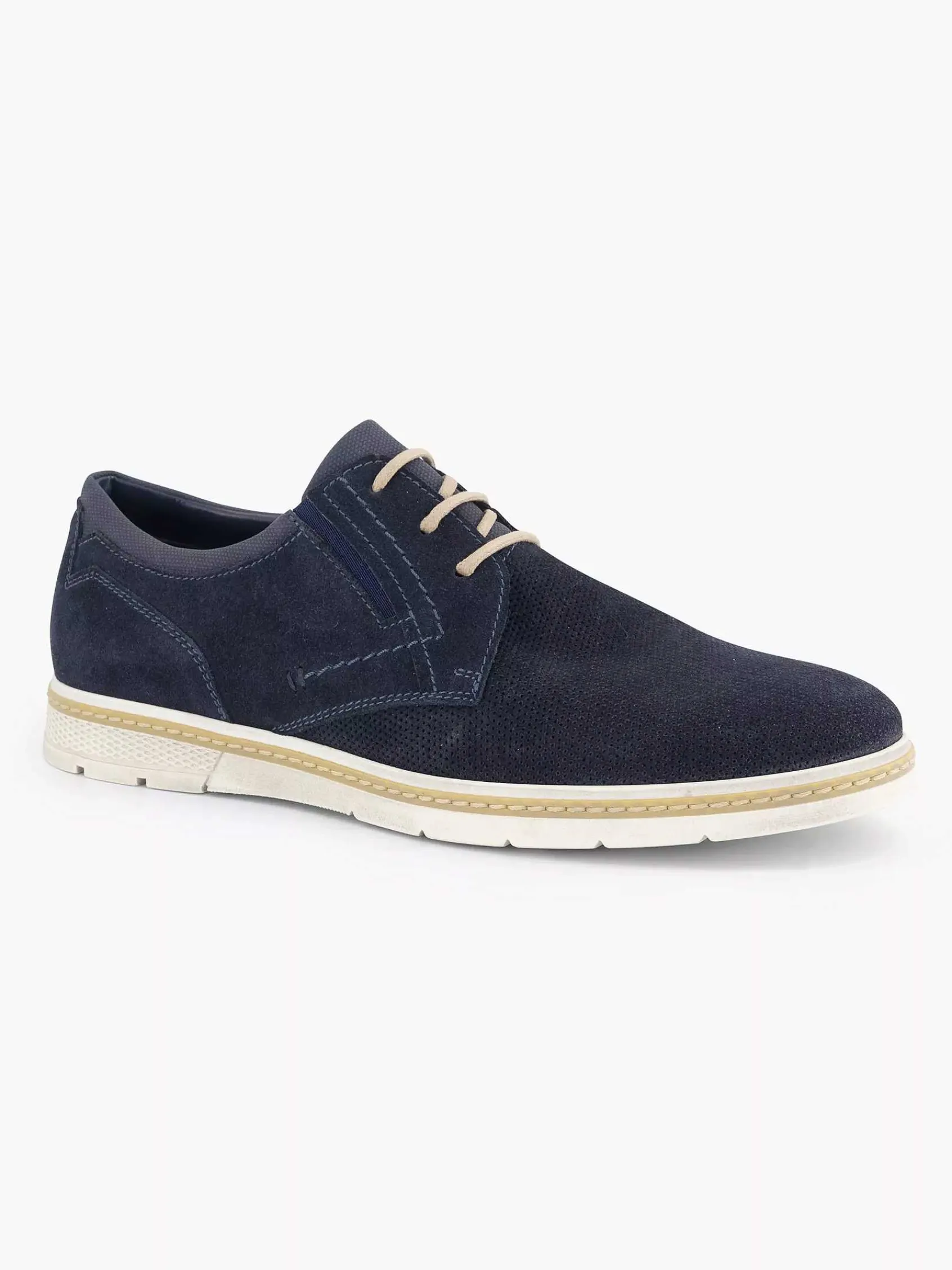 Geklede Schoenen|Gallus Blauwe Leren Veterschoen