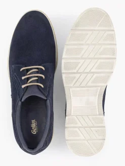 Geklede Schoenen|Gallus Blauwe Leren Veterschoen