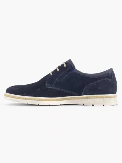 Geklede Schoenen|Gallus Blauwe Leren Veterschoen