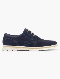 Geklede Schoenen|Gallus Blauwe Leren Veterschoen