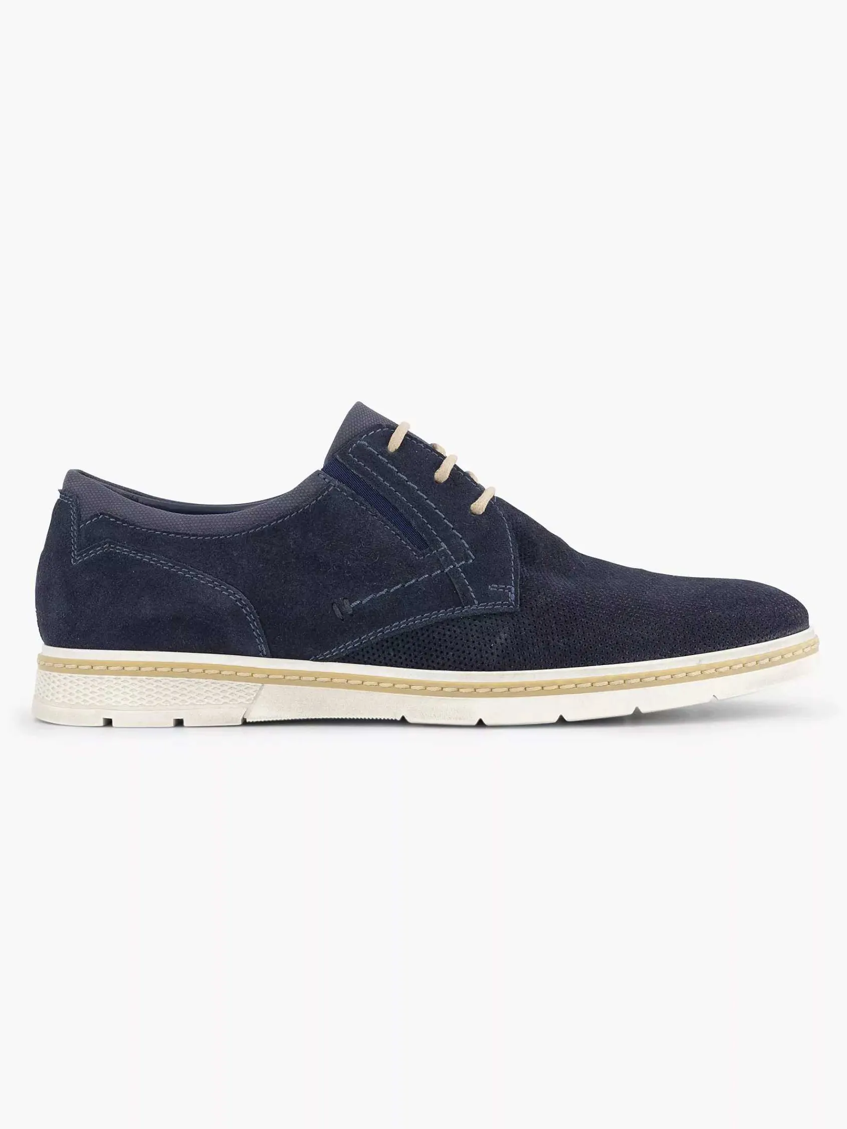 Geklede Schoenen|Gallus Blauwe Leren Veterschoen