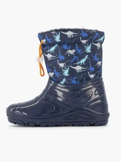 Babyschoenen|Landrover Blauwe Regenlaars Dino Gevoerd
