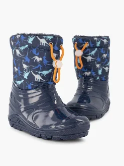 Babyschoenen|Landrover Blauwe Regenlaars Dino Gevoerd