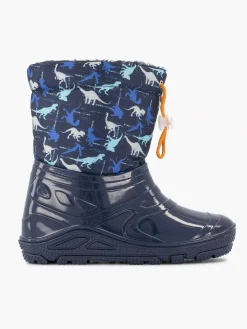 Babyschoenen|Landrover Blauwe Regenlaars Dino Gevoerd