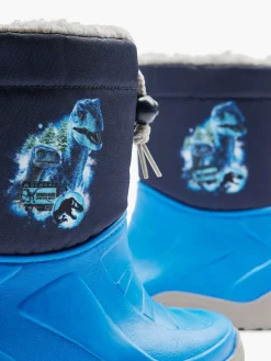 Babyschoenen|Jurassic World Blauwe Regenlaars Dino Gevoerd