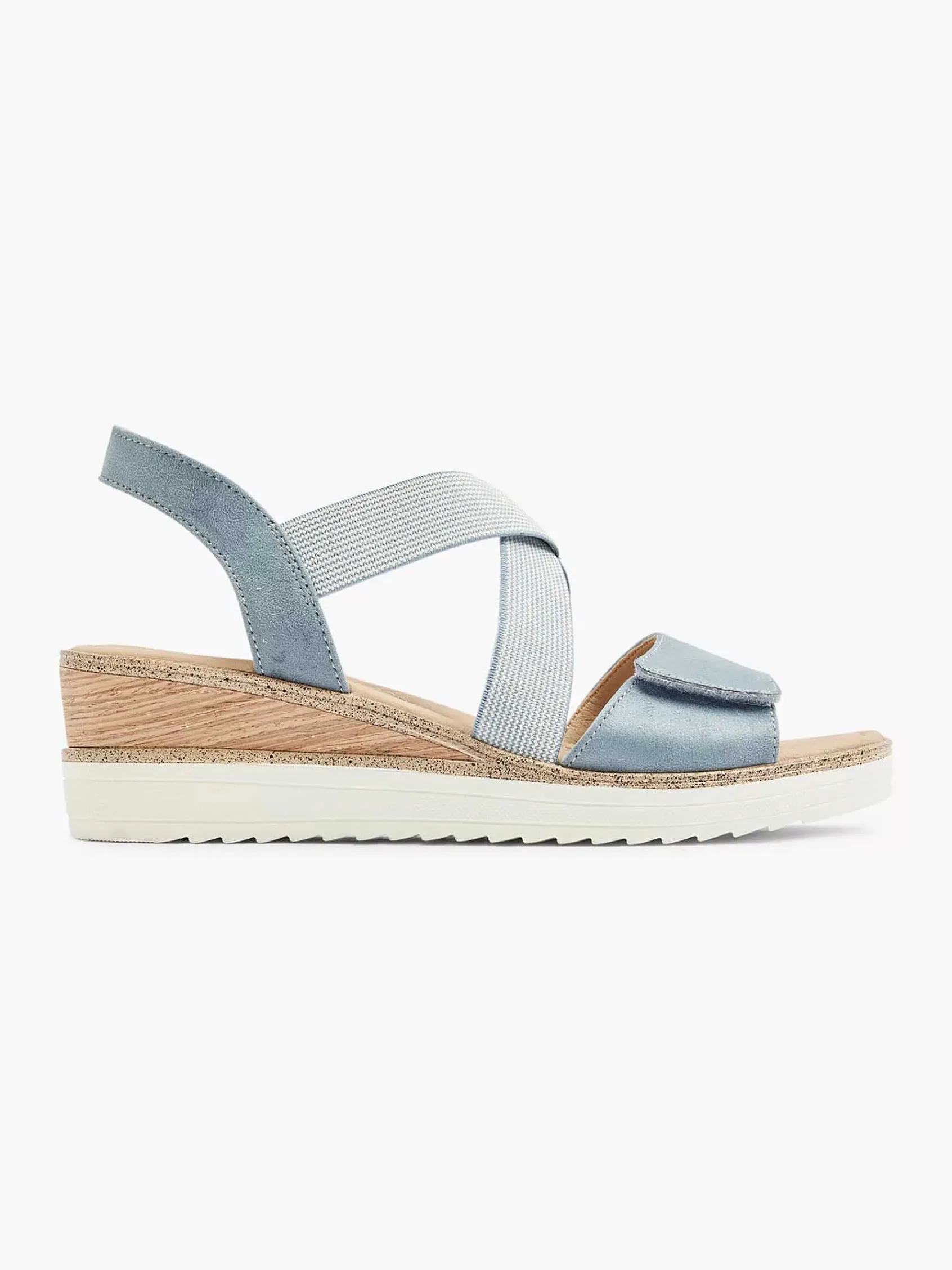 Sandalen|Easy Street Blauwe Sandalette Sleehak