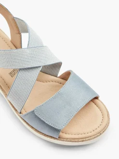 Sandalen|Easy Street Blauwe Sandalette Sleehak