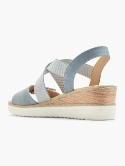Sandalen|Easy Street Blauwe Sandalette Sleehak