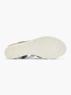 Sandalen|Easy Street Blauwe Sandalette Sleehak