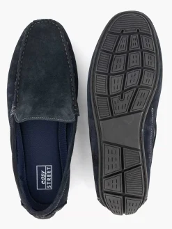 Instappers|Easy Street Blauwe Suede Comfort Instapper