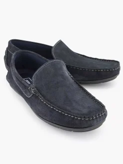 Instappers|Easy Street Blauwe Suede Comfort Instapper