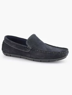 Instappers|Easy Street Blauwe Suede Comfort Instapper