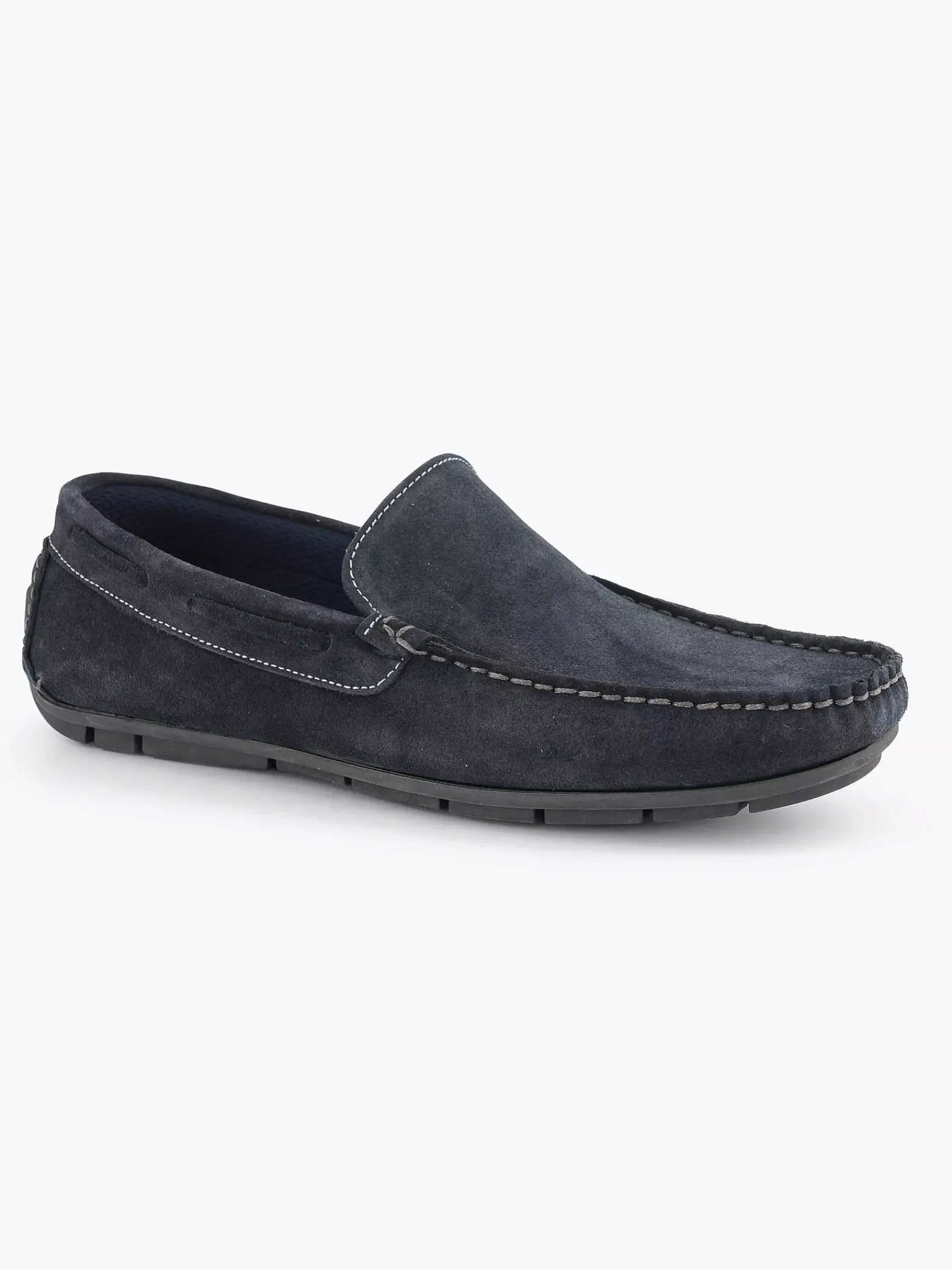 Instappers|Easy Street Blauwe Suede Comfort Instapper
