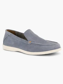 Instappers|Memphis One Blauwe Suede Loafer