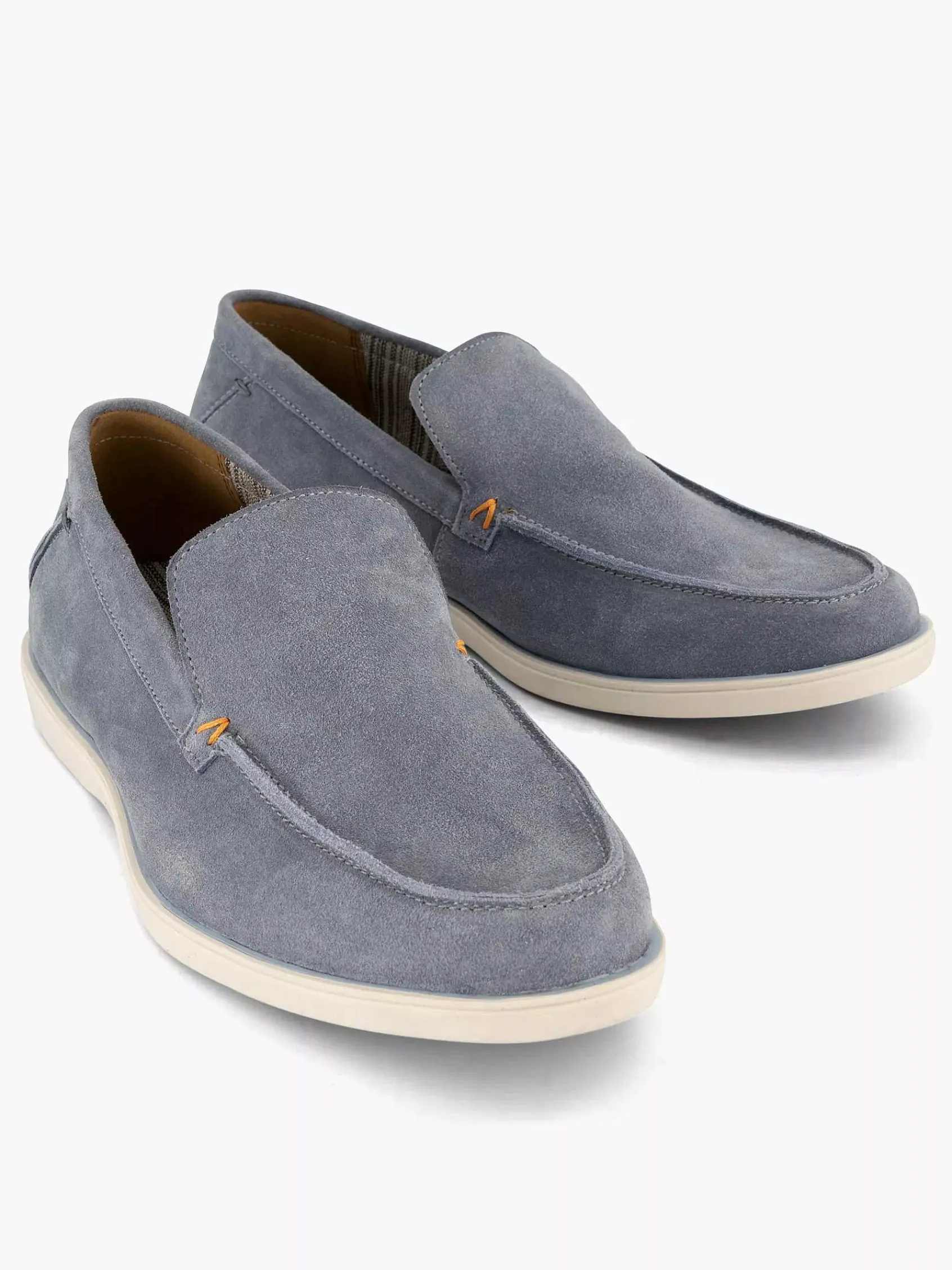 Instappers|Memphis One Blauwe Suede Loafer