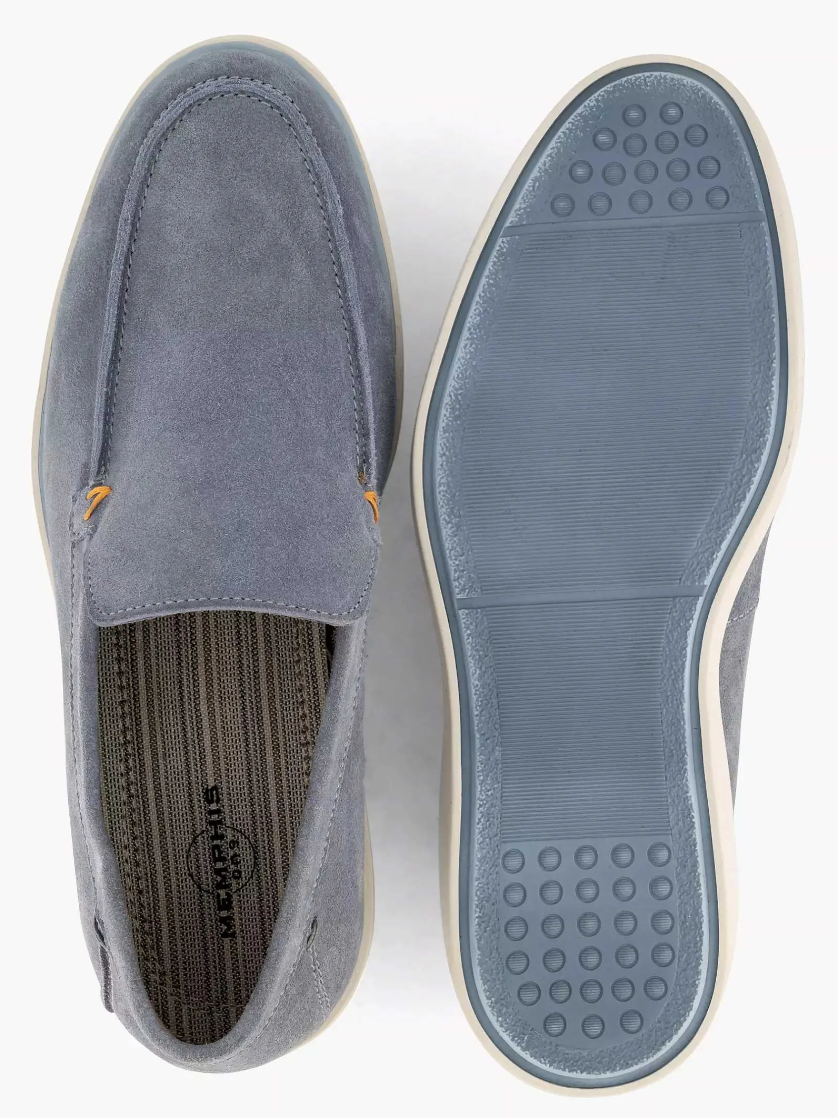 Instappers|Memphis One Blauwe Suede Loafer