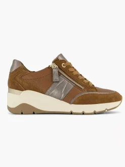 Comfort Schoenen|Medicus Bruine Leren Comfort Sneaker