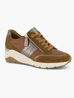 Comfort Schoenen|Medicus Bruine Leren Comfort Sneaker
