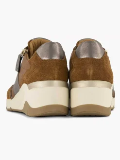 Comfort Schoenen|Medicus Bruine Leren Comfort Sneaker