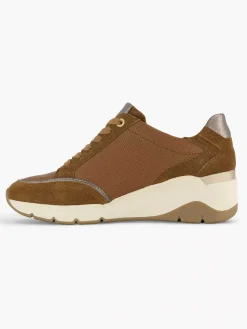 Comfort Schoenen|Medicus Bruine Leren Comfort Sneaker