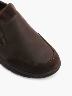 Geklede Schoenen|Gallus Bruine Leren Instapper