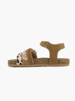 Jongensschoenen|Limelight girl Bruine Leren Sandalen Panterprint