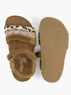 Jongensschoenen|Limelight girl Bruine Leren Sandalen Panterprint