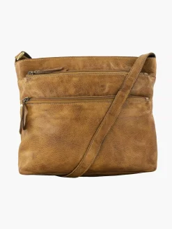 Online Exclusive Accessoires|5th Avenue Bruine Leren Schoudertas