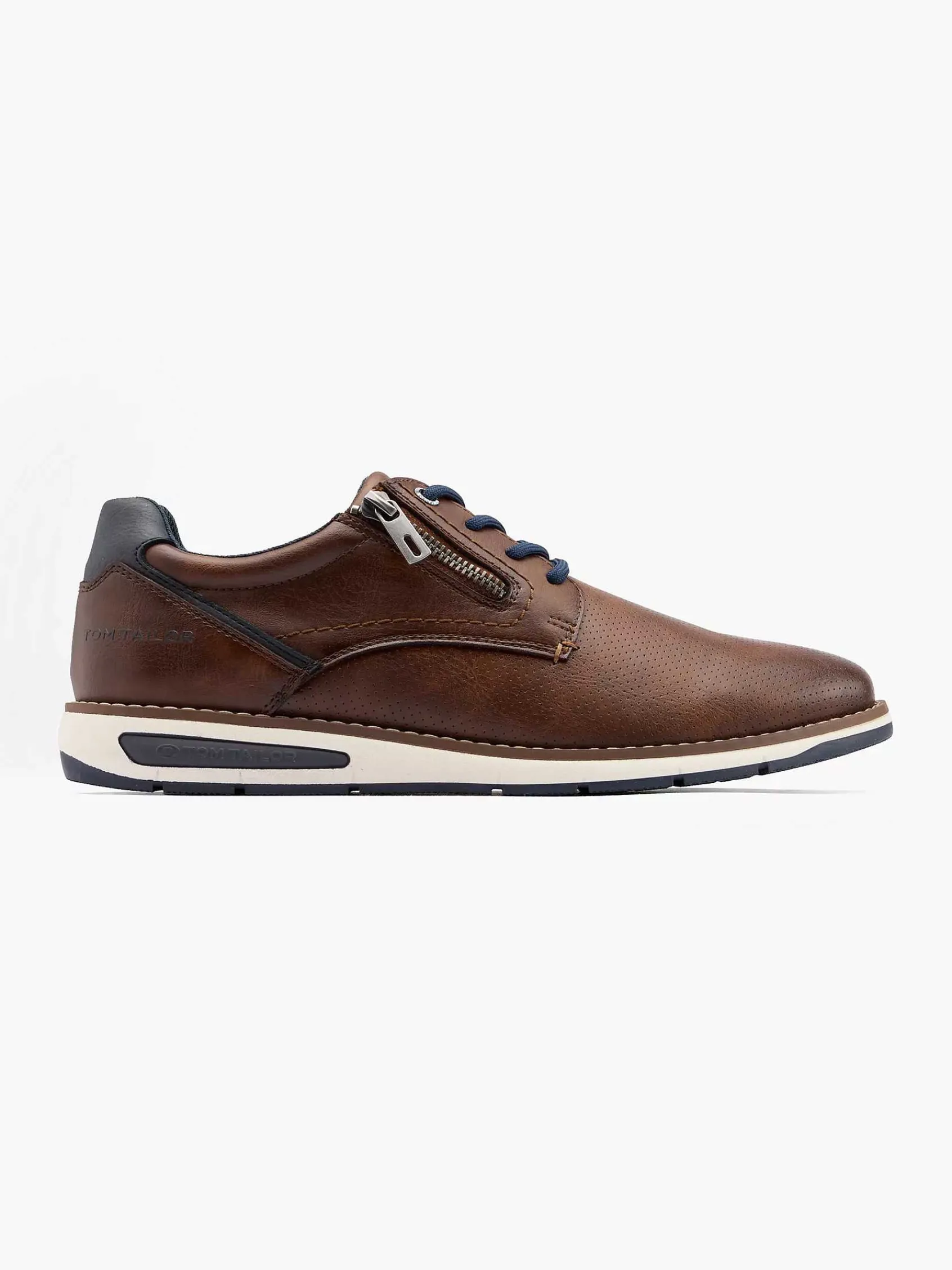Sneakers|TOM TAILOR Bruine Leren Sneaker