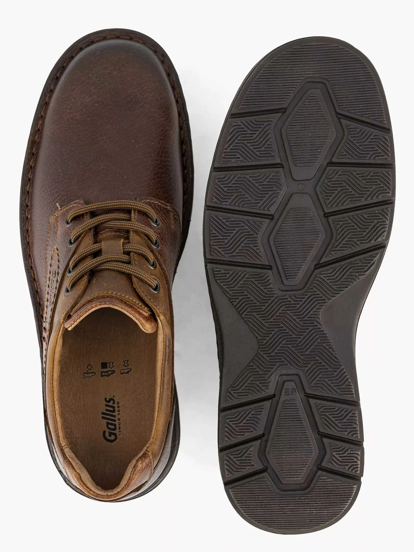 Geklede Schoenen|Gallus Bruine Leren Veterschoen