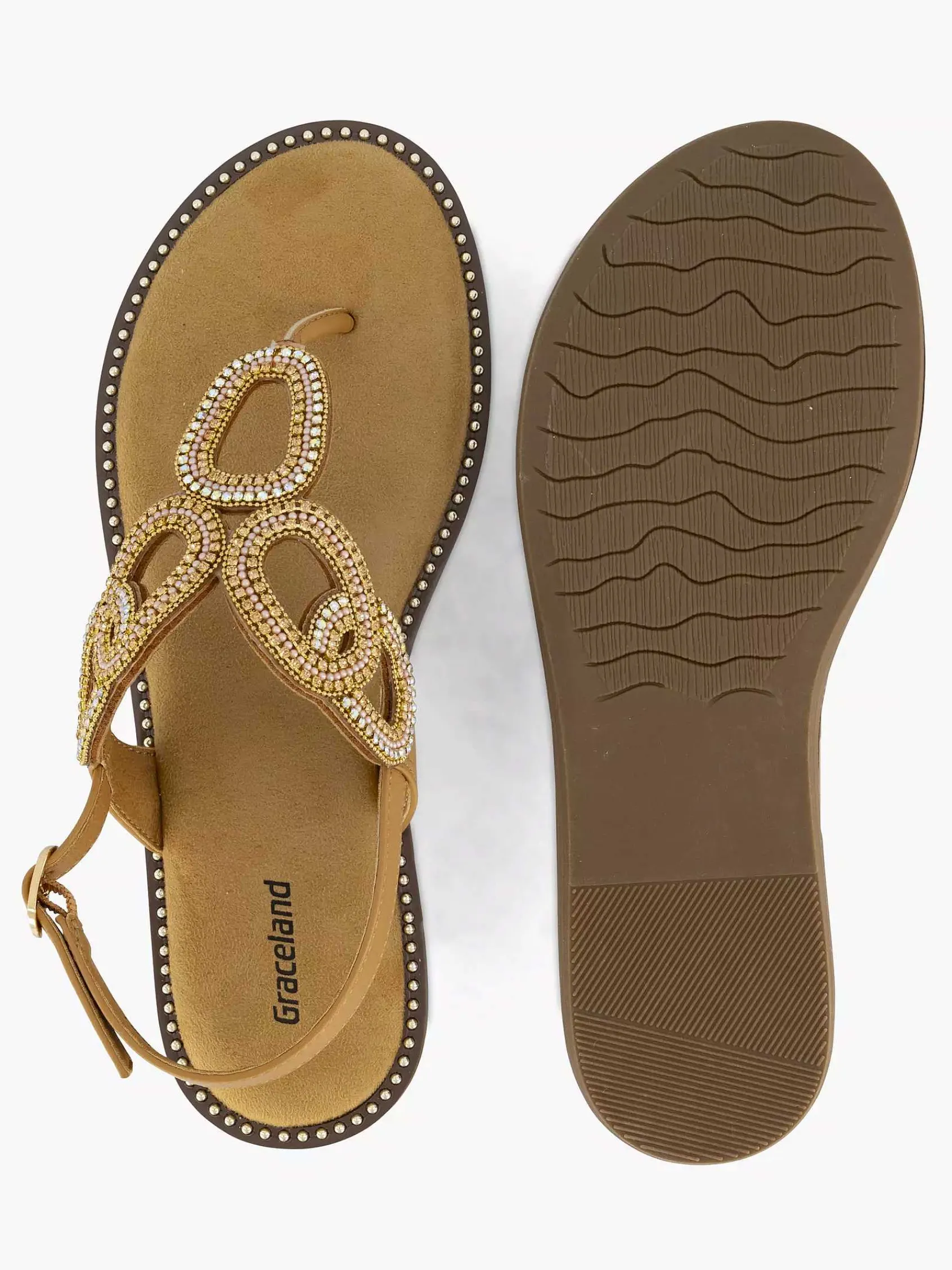 Sandalen|Graceland Bruine Sandaal